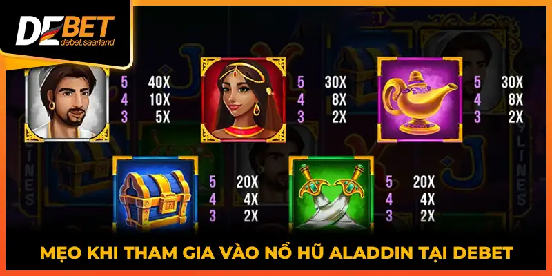 Mẹo khi tham gia vào nổ hũ Aladdin tại Debet